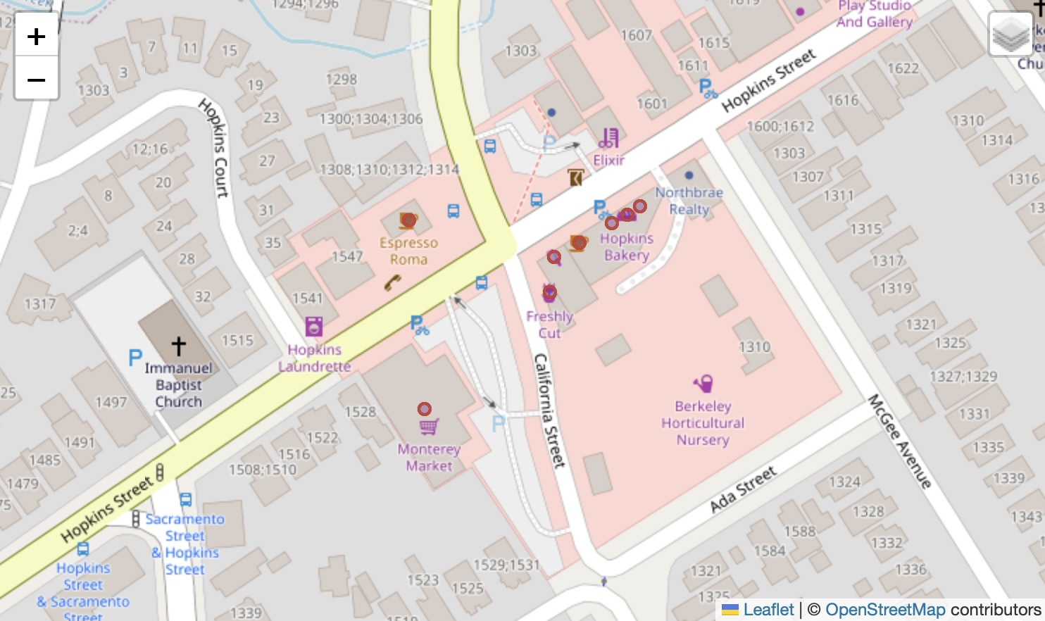 Monterey Market area with points